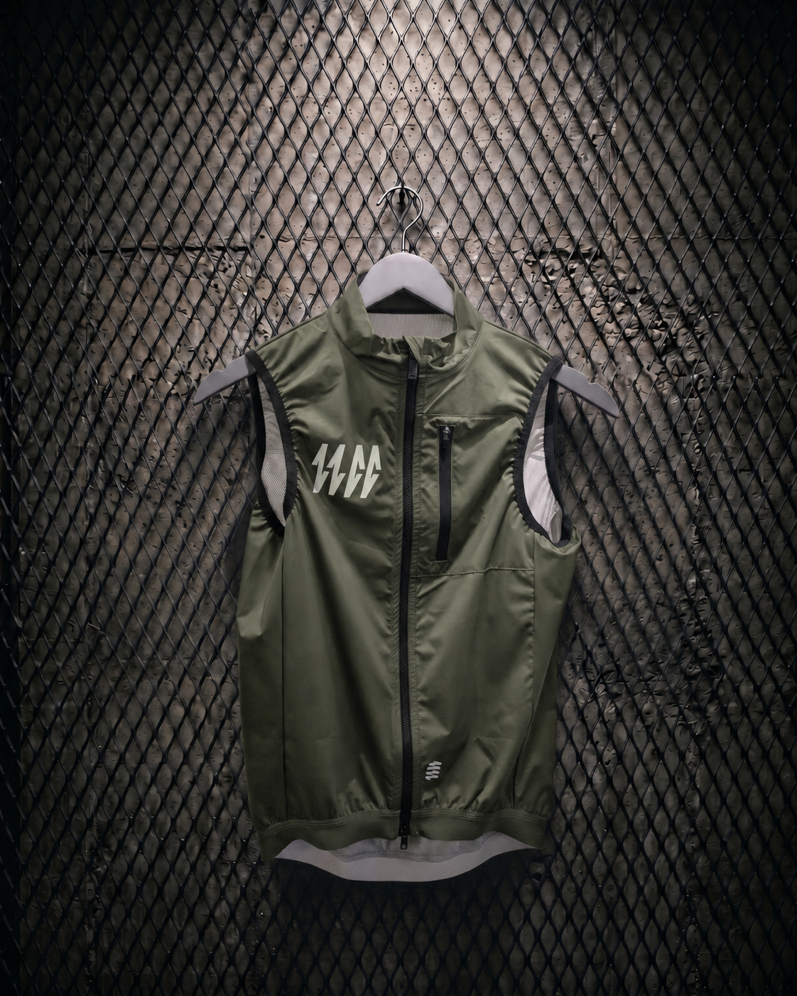 Breezer Gilet — Muted Green, front view