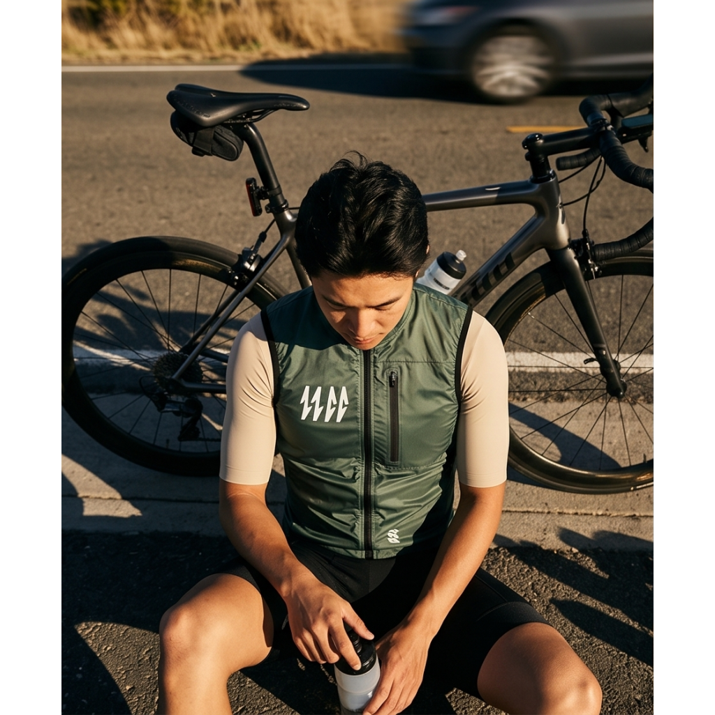 Breezer Gilet — Muted Green, lifestyle