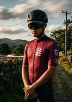 Summer Essential Pro Jersey — Merlot, lifestyle